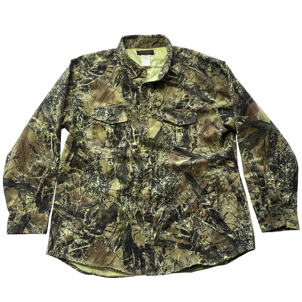 True Timber Camo Long Sleeve Shirt Mens XXL Pockets Button Down